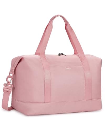 ECOHUB Ryanair Cabin Bags 40x30x20, 24L Underseat Hand Luggage Bag, Foldable Carry On Bag with Removable Wet Pocket, Water-Resistant Overnight Hospital Weekend Bag for Women, Pink (Patent Pending)