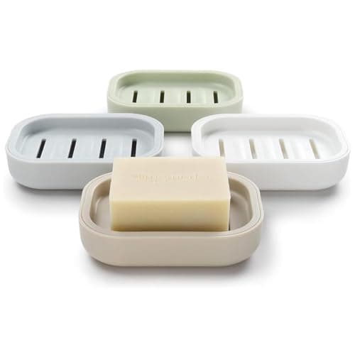 Soap travel case ，Plastic Soap Dish with Drainage,Soap Dishes Holder for Bathroom Shower，Keep Soap Dry and Easy Cleaning soap holder travel(White) — view 3