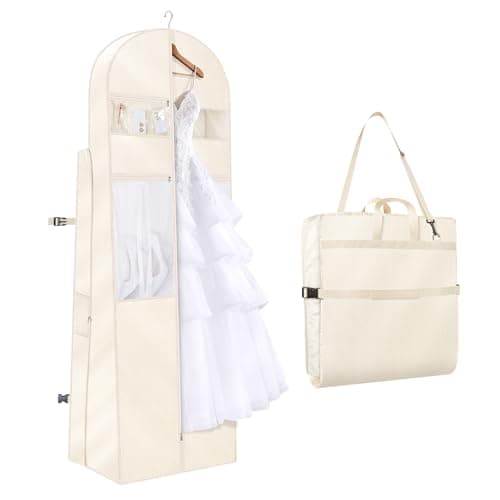 KEEGH Wedding Dress Garment Bag, 72 Inch Long Dress Carrier Travel Bag