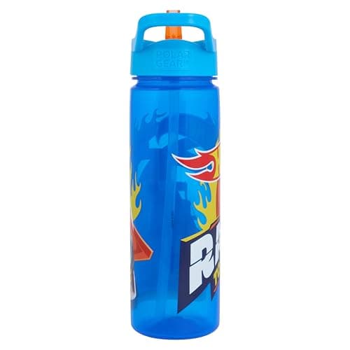 Hot Wheels Speed Water Bottle with Straw – Reusable Kids 600ml PP – Official Merchandise by Polar Gear – BPA Free & Recyclable Plastic — view 3