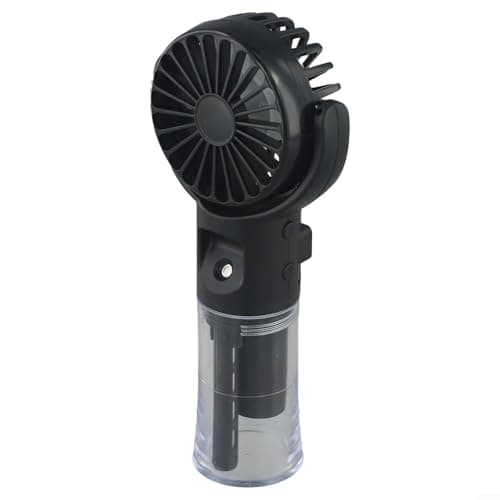 Rechargeable Handheld Misting Fan with 4 Speeds, USB-C Portable for mini Spray Fans with Water Bottle, Quiet Personal Desk Fan for Kids Students Travel(Black) — view 3