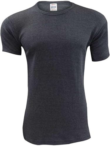 Gaffer 3 Pack Mens Thermal Top Set Short Sleeve T-Shirts Warm Baselayer Inner Underwear Vest Winter Ski Wear for Outdoor Work, Travel, and Cold Weather Charcoal 3 Pack Short Sleeve Top XL — view 3