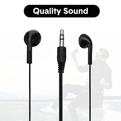Konohan 300 Packs Earbuds Bulk Earphones 3.5 mm Headphones Wired Ear,Black — view 2