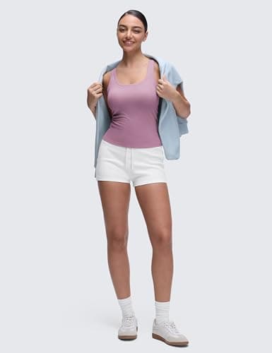 CRZ YOGA Softembrace Scoop Neck Tank Top Light Lavender 10 — view 3
