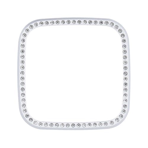 Housoutil Smart Watch Shell Protective Case with Stainless Steel Diamond Frame for Fitness Smartwatches Silver Drop Resistance Cover Suitable for Daily Use — view 2