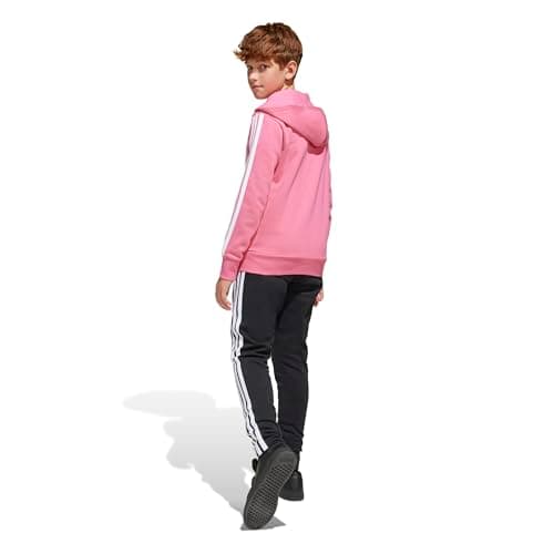 adidas Unisex Kids Seasonal Essentials Tiberio 3 Stripes Fleece Track Suit, pink fusion/white/clear pink, 13-14 Years — view 2