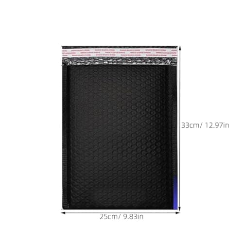 RUNROTOO Pouches Waterproof Packing Pouches 25pcs Pvc Black Shockproof Packaging with Design for Mailing Books and Office Use — view 2