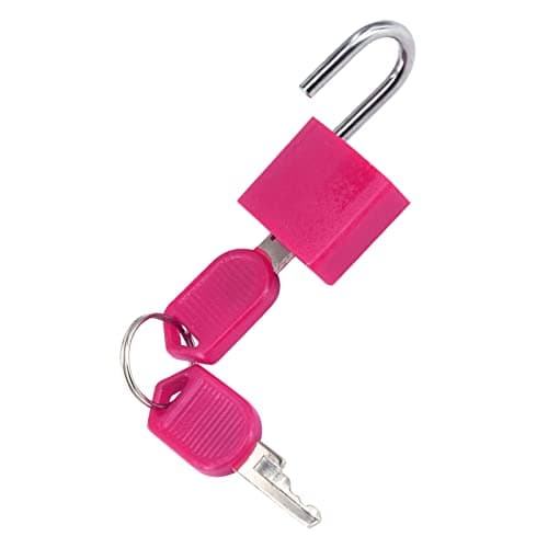 2PCS Suitcase Locks with Keys, 23mm Coloured Luggage Locks Suitcase Padlocks Mini Keyed Padlocks Travel Lock Small Padlocks for Suitcases Luggage Gym Locker Bag Rucksack School (Rose Red & Blue) — view 3