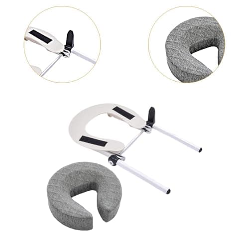 DEVNWIGMO Practical U-Shaped Massage Table Cushion with Aluminum Backing Breathable and Soft Promotes Optimal Relaxation Suitable for, Gray — view 2