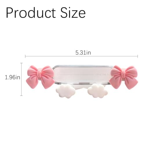 Sixfox Kawaii Car Phone Holder, Pink Bow Universal Car Air Vent Mount for Smartphones Women and Girls — view 5