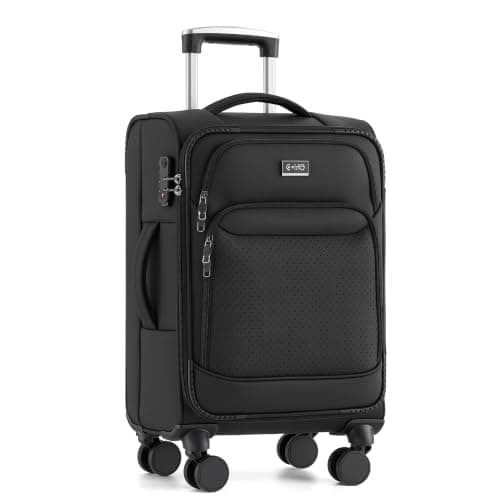 COOLIFE Cabin Suitcase Softside 20'' Soft Shell Carry-on 59cm,38L, TSA Lock