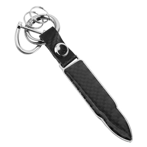 Gatuida Black Carbon Fiber Metal Car Keychain for Men, Lightweight and Wear-resistant Keyring Car Accessory for House, Office Keys and Handbags