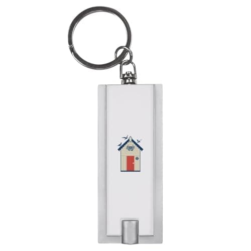 Azeeda 'Beach Hut With Sea Gulls' LED Keyring Torch (KT00038280)