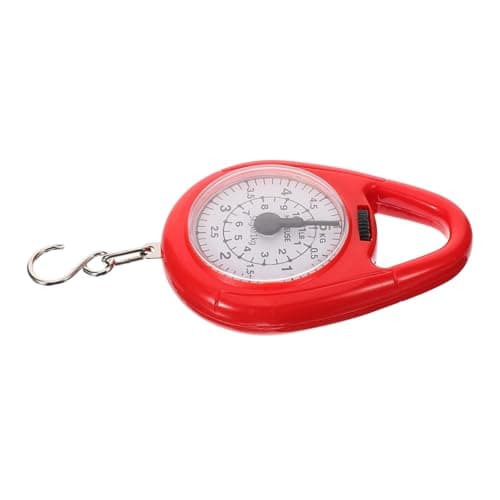 Veemoon Portable Red Mini Spring Scale Handheld Hanging Weight Scale Hook for Travel Luggage and Fishing