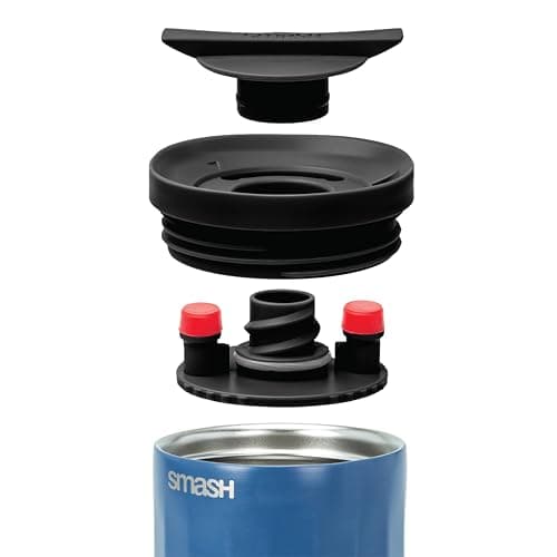 Smash Stainless Steel Twist & Lock Linear Travel Coffee Mug 350ml/ 12 fl oz Blue — view 6