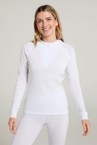 Mountain Warehouse Talus Womens Zip-Neck Thermal Top White (Z 10 — view 2