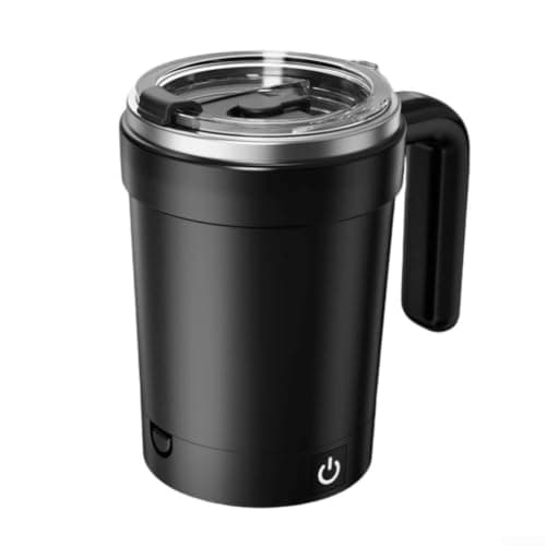 Leak-Proof Self Stirring Travel Mug USB Charging Port(Black （English）)