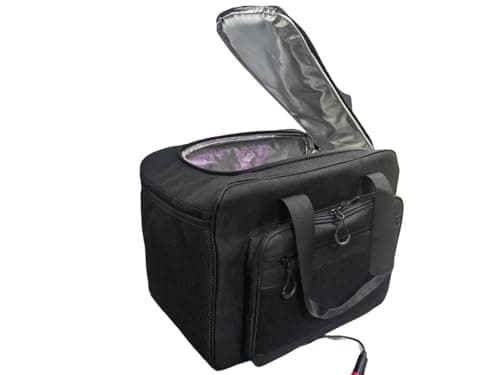 AooDen Electric Car Cooler Bag, Plug in 12V Car Cooler Bag, 25 Liter with Adjustable Shoulder Strap, Cord Storage, Road Trip Black — view 2