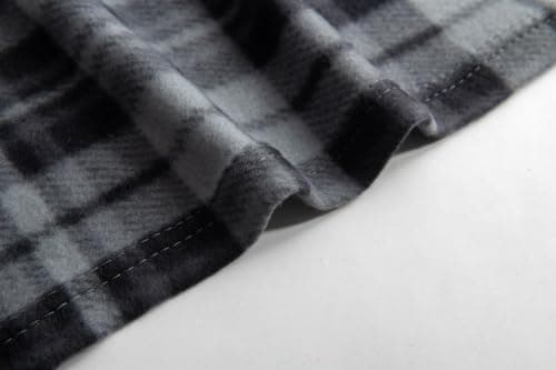 Adore Home 120x150cm Single Tartan Check Polar Fleece Throw Blanket Grey — view 2