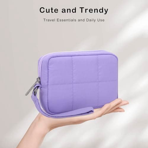 DOB SECHS Waterproof Mini Travel Makeup Carrying Case Wash Bags Cosmetic Bag Portable Electronics Accessories Organizer Wash Gym Shaving Bag (#25081-Purple, Small) — view 6