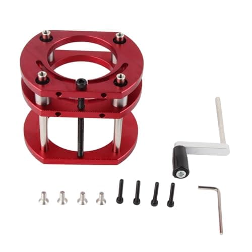 Router Lift Base, Aluminum Alloy Stainless Steel 4 Jaw Clamping Universal Router Table Lifting System Base for Small Trimming Machines