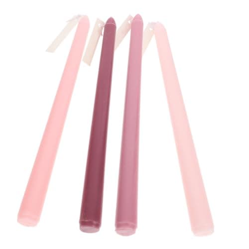 TOYANDONA 4Pcs Gradient Pink Scented Long Pole Taper Candles with Rich Rose Aroma, Nordic Style Candle Adornments for Wedding, Romantic Dinner, and Event Décor