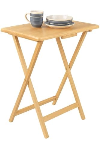 Premium Wooden Folding Table | 66cm Height | Foldable Snack Table & Coffee Tray | Compact Side Table for Sofa | Durable & Lightweight Wood | Space-Saving Multipurpose Table for Home & Office Use (1) — view 3