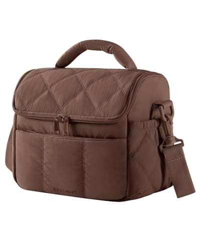 bagsmart Insulated Lunch Bags for Women, 6.7L Portable Lunch Box with Shoulder Strap Reusable Cooler Bag, Puffy Thermal Lunch Tote for Work/School/Picnic/Travel