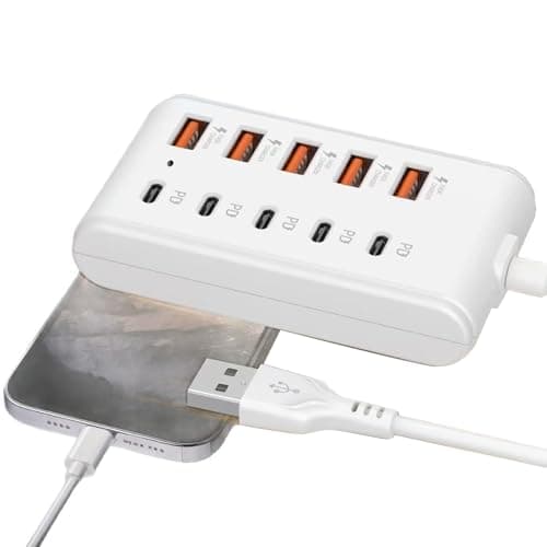 Fast Speed 10 in 1 Multi Port USB Charger Type C Quick Charge Socket Desktop Quick Adapter for Telephones with Multiple Ports — view 2
