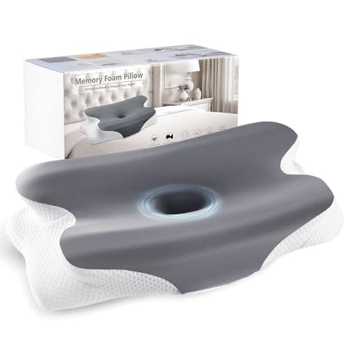 Roxanex 60D Cervical Memory Foam Pillow with Dual-Zone Support for Neck and Shoulder Pain with Removable Cooling Cover, Orthopedic Pillow for Side Back Stomach Sleepers