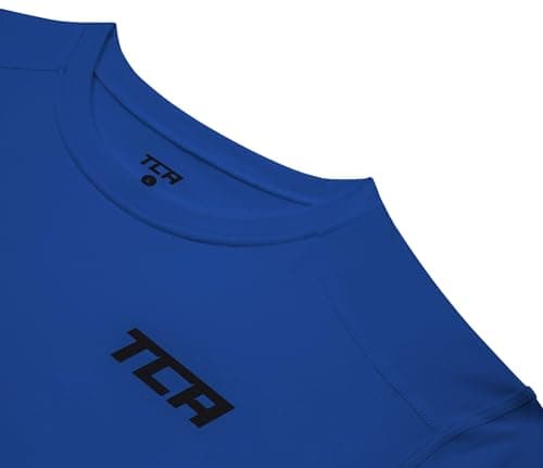 TCA Boys' SuperThermal Compression Base Layer Football Running Top Long Sleeve Thermal Under Shirt - Dazzling Blue, 12-14 Years — view 4