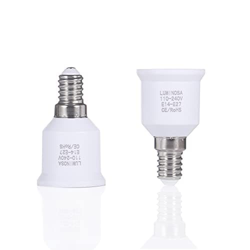 Luminosa E14 to E27 Lamp Socket Adapter Converter Holder for LED Halogen Edison Energy Saving Smart Bulb (Pack of 2) / Convert Small Screw to Large Screw Convertor Adaptor/CE — view 2