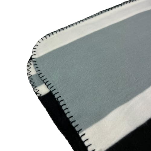 AA Travel Fleece Blanket AA3423 - 100% Lightweight Polyester 150cm x 120cm Black White Grey Stripes — view 4