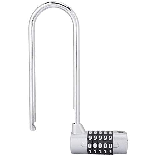 U Shaped Cabinet Combination Lock, Resettable Gate Lock (Silver) — view 4