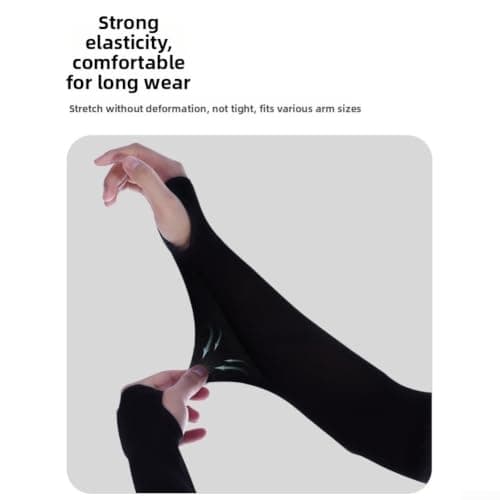 Sports Arm Sleeves for Cycling Running Golf Outdoor Use(Straight-leg Black) — view 6
