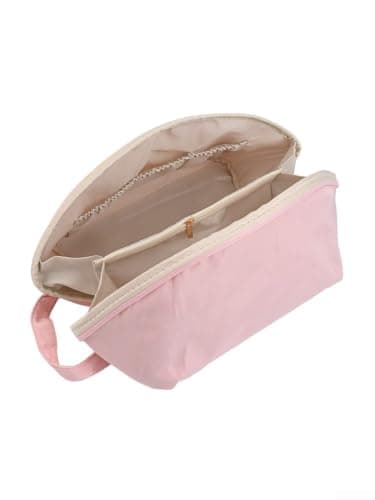 Underwear Storage Bag with Compartments for Bras Socks and Lingerie Portable Organizer Memory Cloth Pouch Lightweight Case for Home Travel Drawer 25x13x13cm White Pink(B) — view 4
