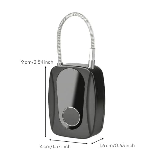 Padlock Biometric Lock Keyless Padlock Steel Wire Shackle Construction with Quick One Multi User Profiles and Emergency Charging Suitable for School — view 5