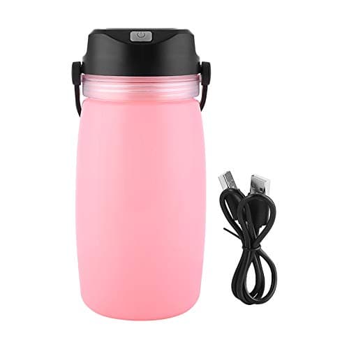 GUOHOQIX Multi-Functional Solar Power Bank Water Bottle, LED Lamp, 600ml Large Capacity, USB Charging for Phones (Pink)
