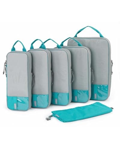 BAGSMART 6pcs Compression Travel Packing Cubes for Suitcases Backpack