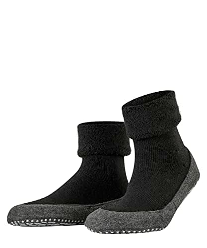 FALKE Unisex Cosyshoe M Hp Wool Grips On Sole Grip socks 1 Pair, Black 3000, 5.5/6.5 UK