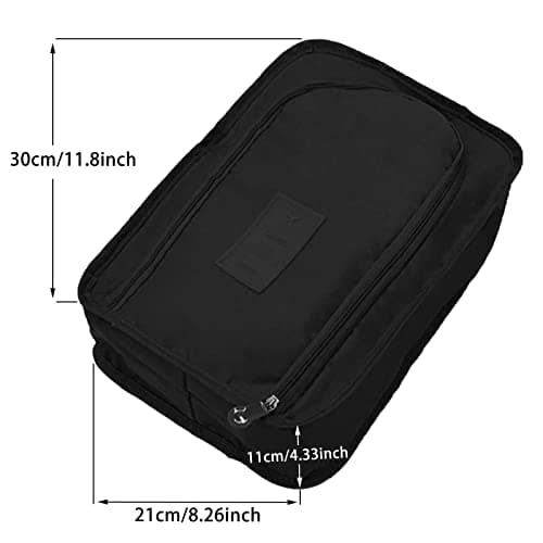 2 Pack Travel Shoe Bag Shoes Organizer, Foldable Waterproof Small Shoe Bags Storage Organizer Shoe Pouch with Zipper, Portable Carrier Bag Travel Bags Organiser (Black) — view 2