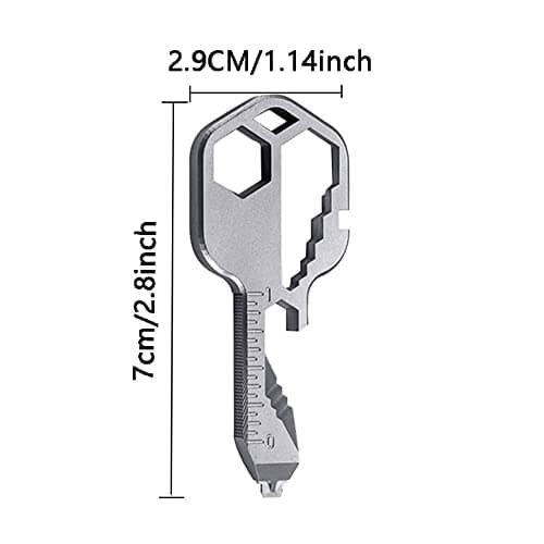 BDHI 1pc 24 in 1 Multi-Tool Key Stainless Steel Portable Tool Keychain Mini Multi-Tool Key for Men Husband Dads Employee(D35-1), Multi,silver — view 2