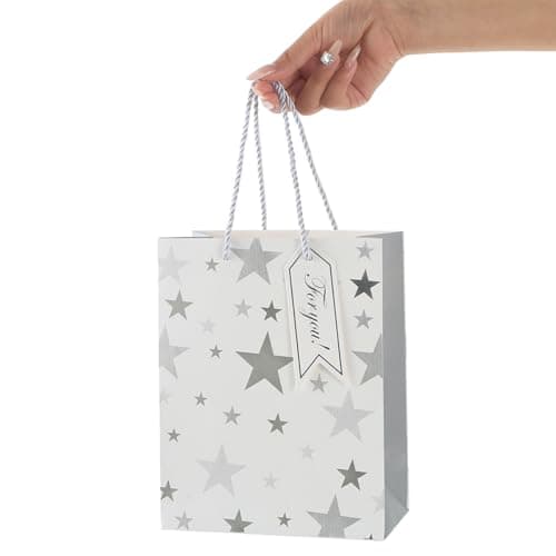 6Pack Medium Gift Bags with Tissue Paper,Silver,18×23×10CM — view 3