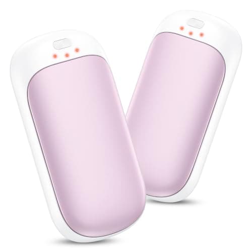 Wasuka Rechargeable Hand Warmers, 2 Pack Electric Pocket Handwarmers, 3 Heat Levels, Reusable USB Hand Warmer, Portable Hand Heater for Golf, Hunting, Camping, Winter Gifts for Men Women (Pink)