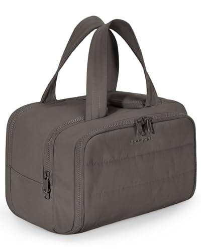 BAGSMART Large Travel Toiletry Makeup Bag, Upright Storage, Brush Pocket