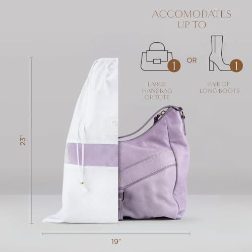 Hayden Hill Luxury Organic Cotton Dust Bags for Handbags Large 3 Pack — view 2