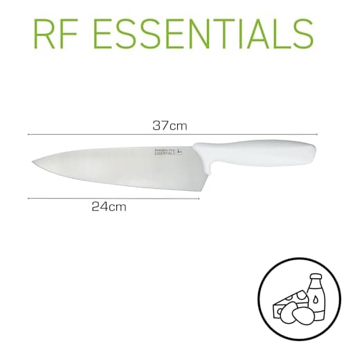 Rockingham Forge Essentials White Handle Chef’s Knife 24cm for Bakery & Dairy - Coloured Knives for Food Hygiene, Allergen and Intolerance - Colour Coded Stainless Steel Kitchen Knives — view 2