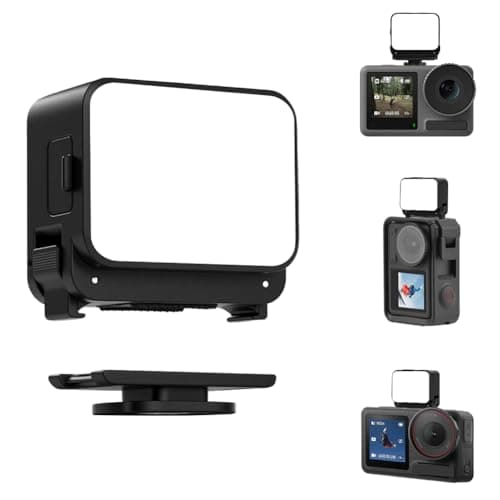 AOOSU Mini LED Action Camera Video Light, Dimmable Camera Light Portable Magnetic Photography Lighting IPX4 Waterproof 3 Color Temperatures 4 Brightness Levels Essential Vlogging Accessories