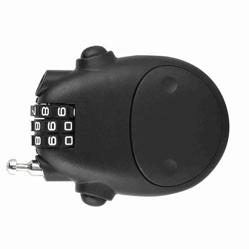 3 Digit Combination Pram Lock, Retractable Cable Security Code for Pushchair, & Stroller, Compact Cow Design, 90cm Cord, Black (Black) — view 2