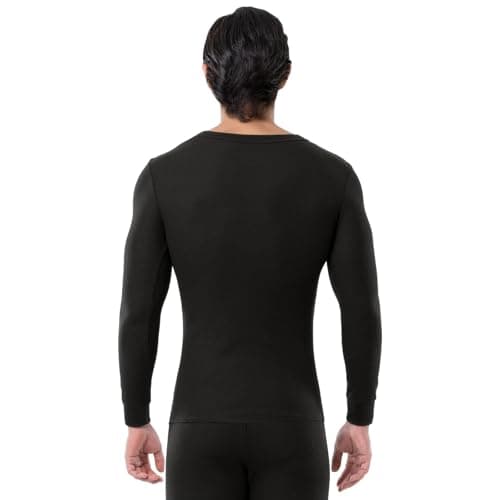 TT ThreadTrade Men's Thermal Underwear Set, Thermal Classic Fit Upper Top and Pajama Set, Full Sleeves Winter Wear Suit, Johns Warm Base layer, Thermal Set Vests, (Black- Full Sleeve Set, S) — view 2
